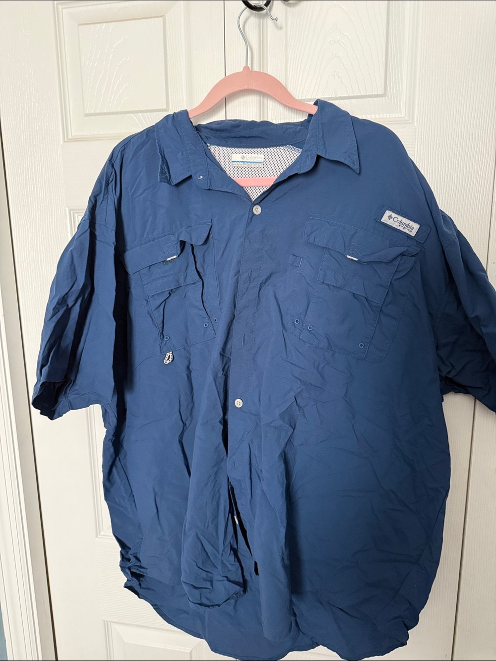 Columbia Men’s Short-Sleeve Shirt Jacket - Navy Blue